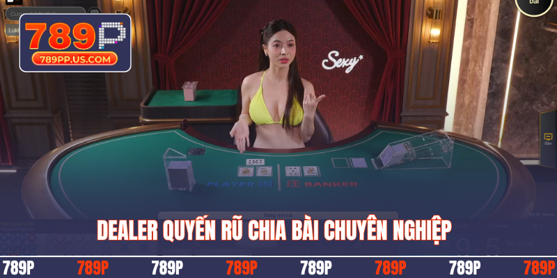 Dealer quyến rũ chia bài chuyên nghiệp